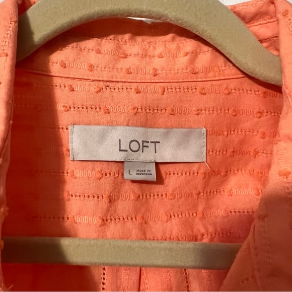 LOFT orange button down - Picture 4 of 4
